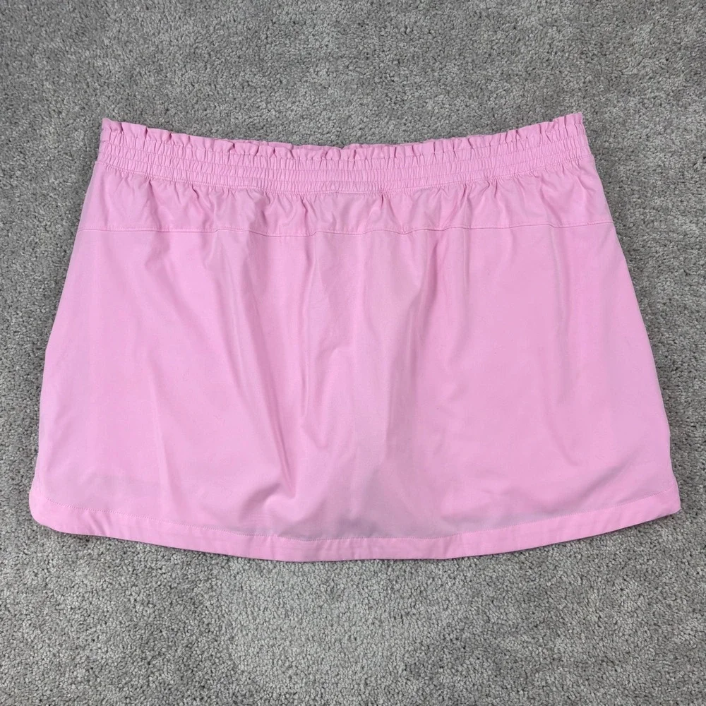 Tek Gear Womens Pink Active Skort Plus 2X Elastic Waist Zip Pockets STRBRY MLT